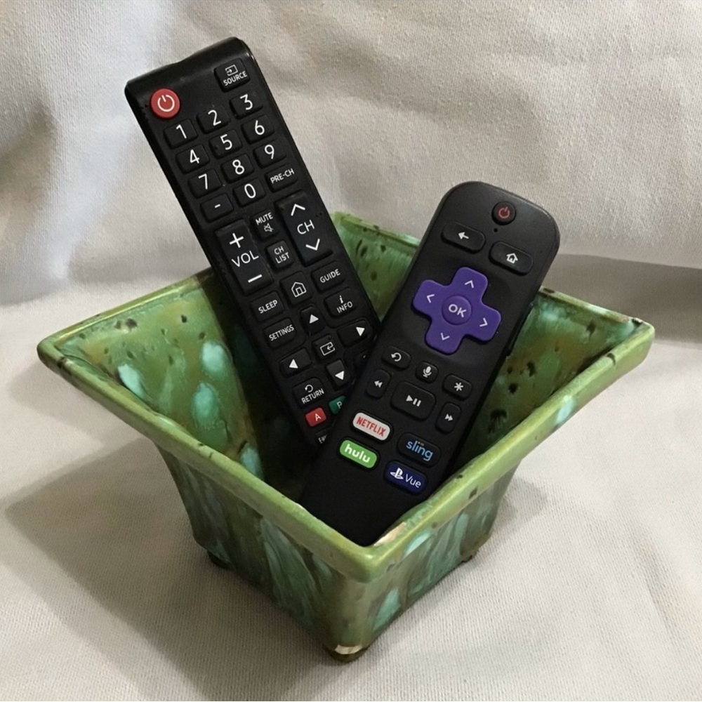 Retro glazed pottery planter / bowl